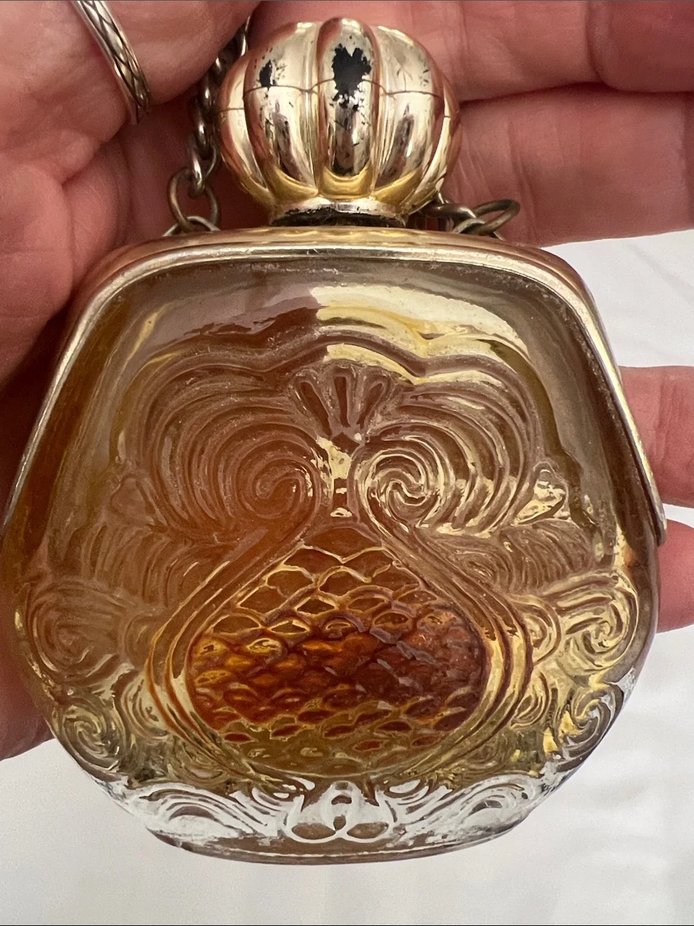 Vintage Avon purse decanter some scratches on gold GVC